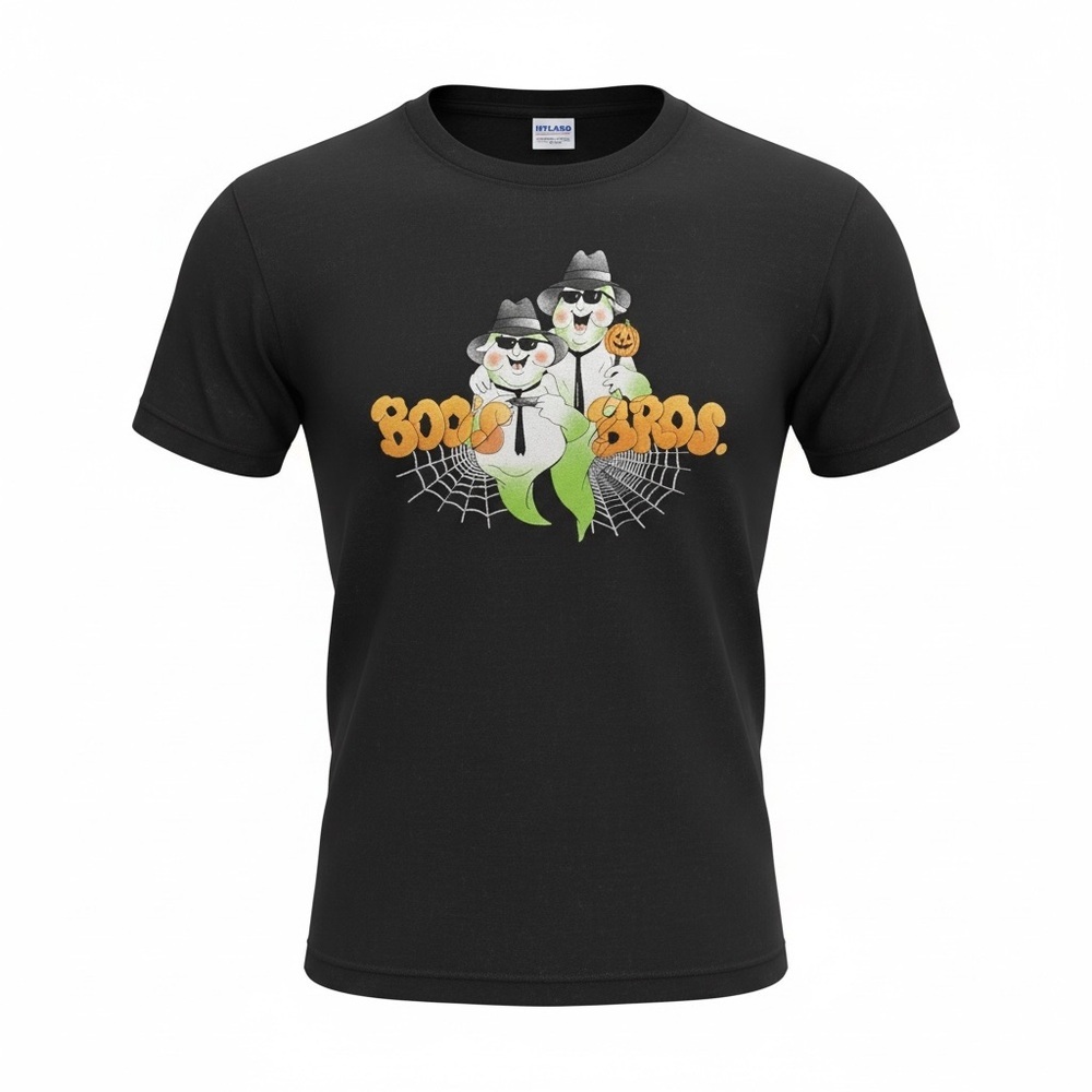 GUC Unisex Halloween Black Short Sleeve Tee Shirt - Boos Bros. - Size Large - Picture 2 of 5